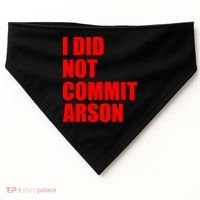 I Did Not Commit Arson Red Logo USA-Made Doggie Bandana thumb 0