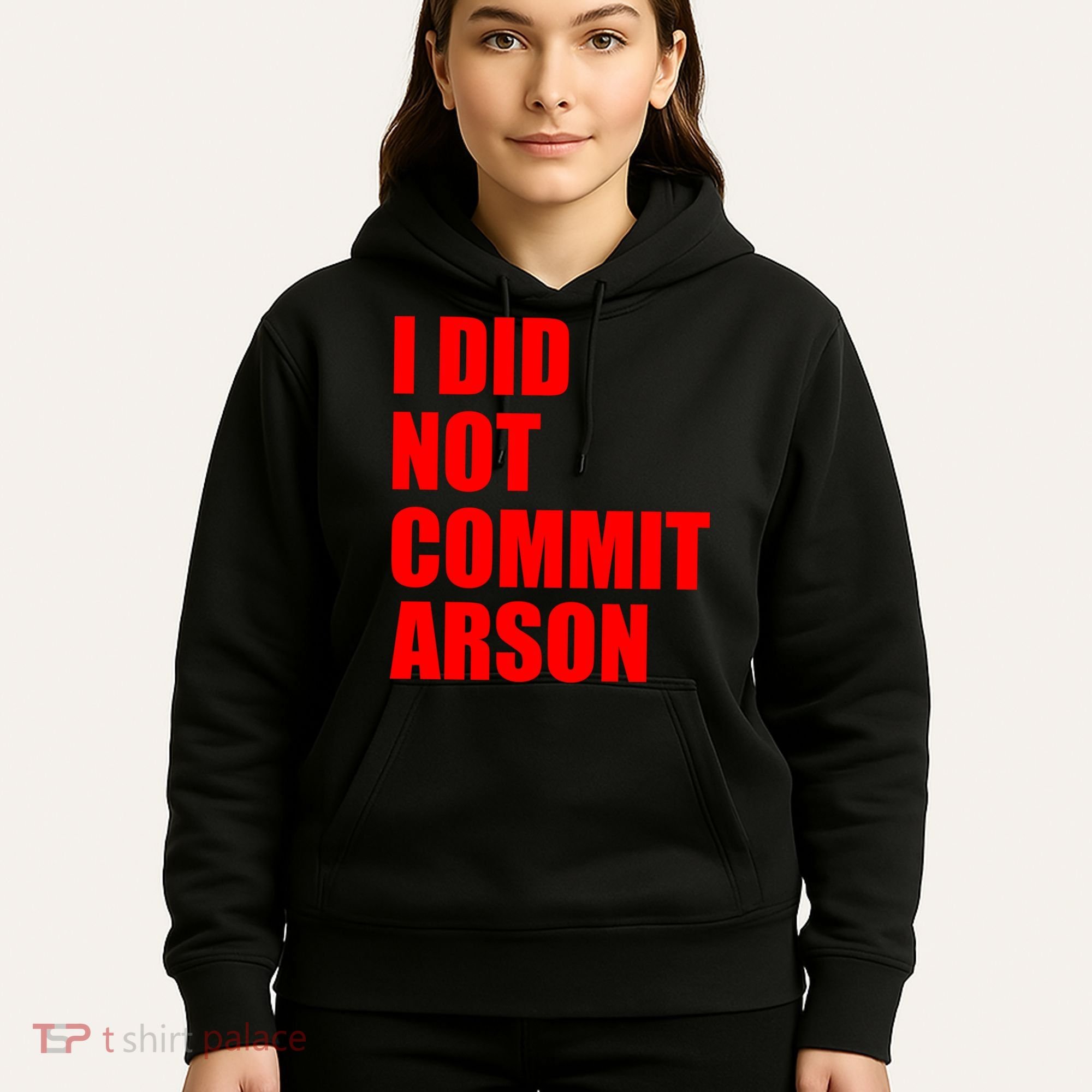 I Did Not Commit Arson Red Logo Hoodie