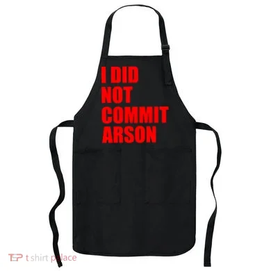 I Did Not Commit Arson Red Logo Apron