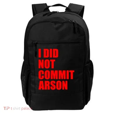 I Did Not Commit Arson Red Logo Backpack