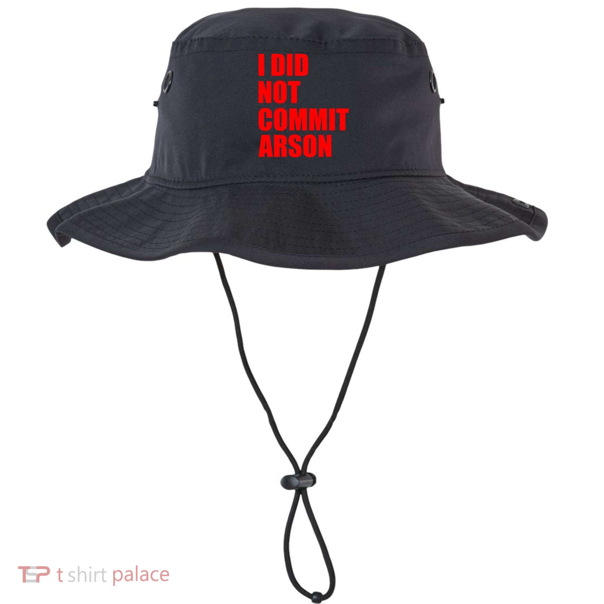 I Did Not Commit Arson Red Logo Bucket Hat