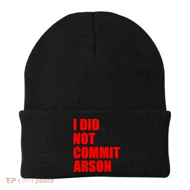 I Did Not Commit Arson Red Logo Beanie