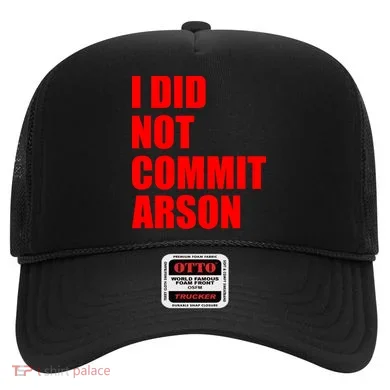 I Did Not Commit Arson Red Logo Hat