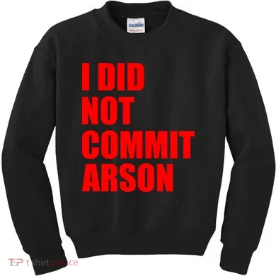 I Did Not Commit Arson Red Logo Kids Sweatshirt