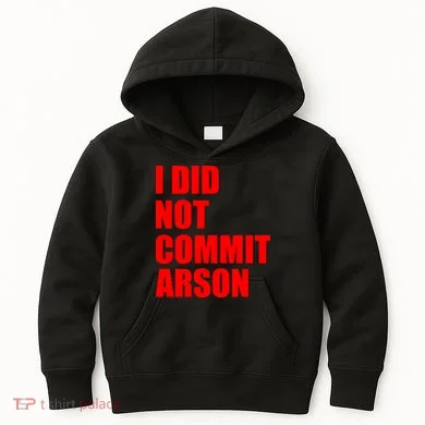 I Did Not Commit Arson Red Logo Kids Hoodie