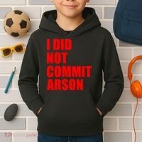 I Did Not Commit Arson Red Logo Kids Hoodie thumb 2