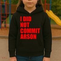 I Did Not Commit Arson Red Logo Kids Hoodie thumb 3