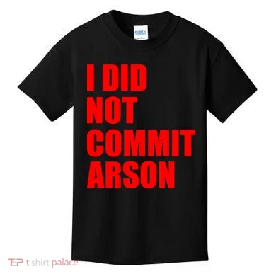 I Did Not Commit Arson Red Logo Kids T-Shirt