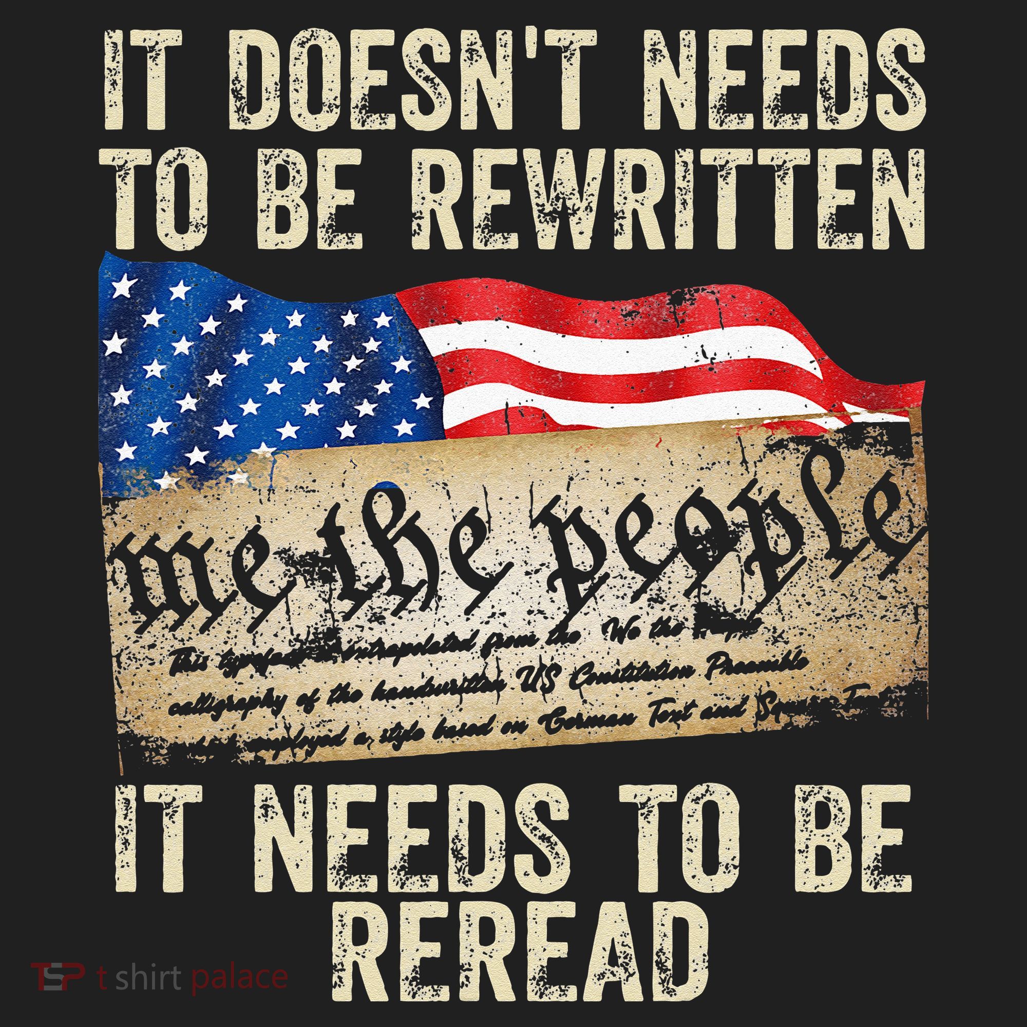It Doesnt Need To Be Rewritten Constitution Flag Usa Beanie