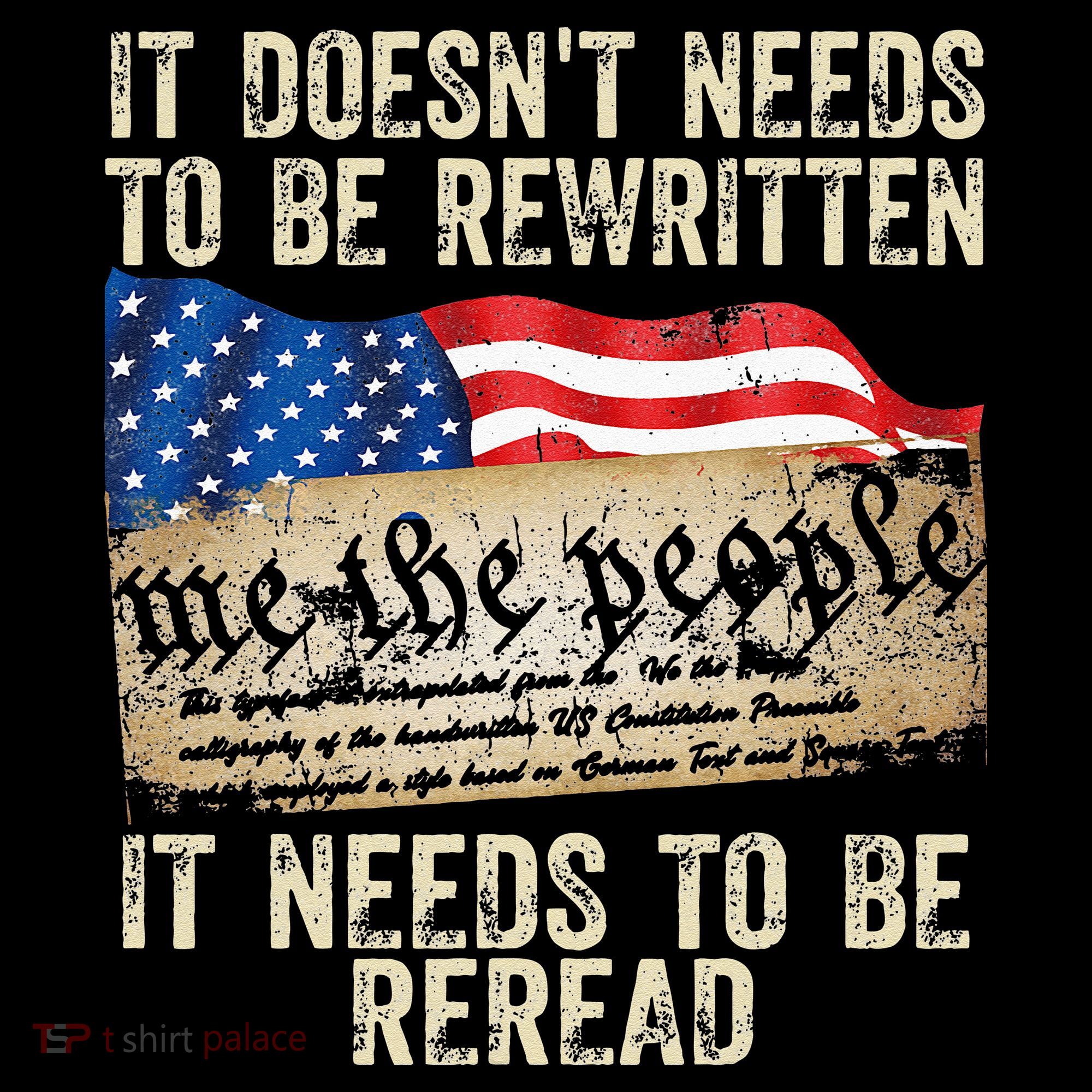 It Doesnt Need To Be Rewritten Constitution Flag Usa Women's Hoodie