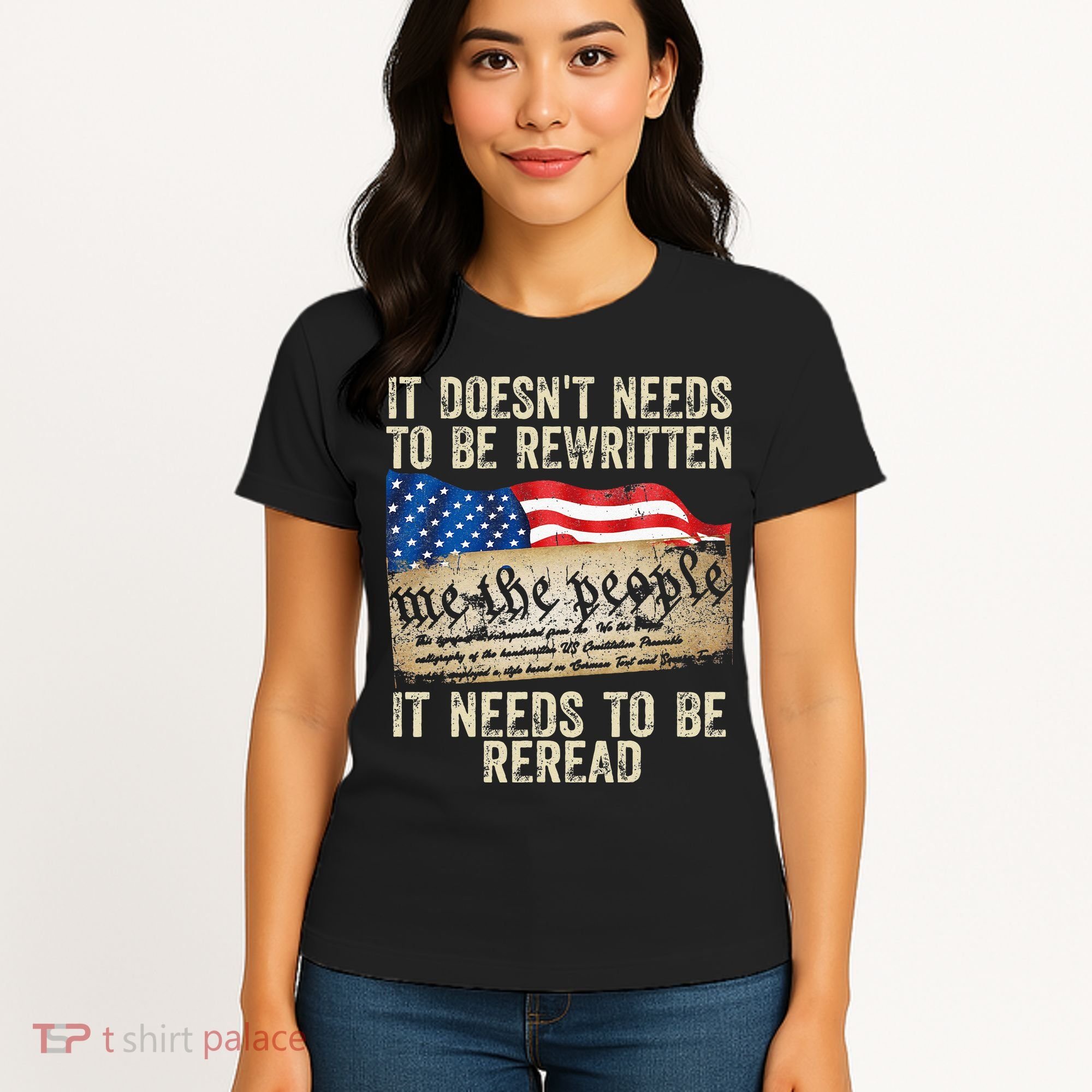 It Doesnt Need To Be Rewritten Constitution Flag Usa Women's T-Shirt