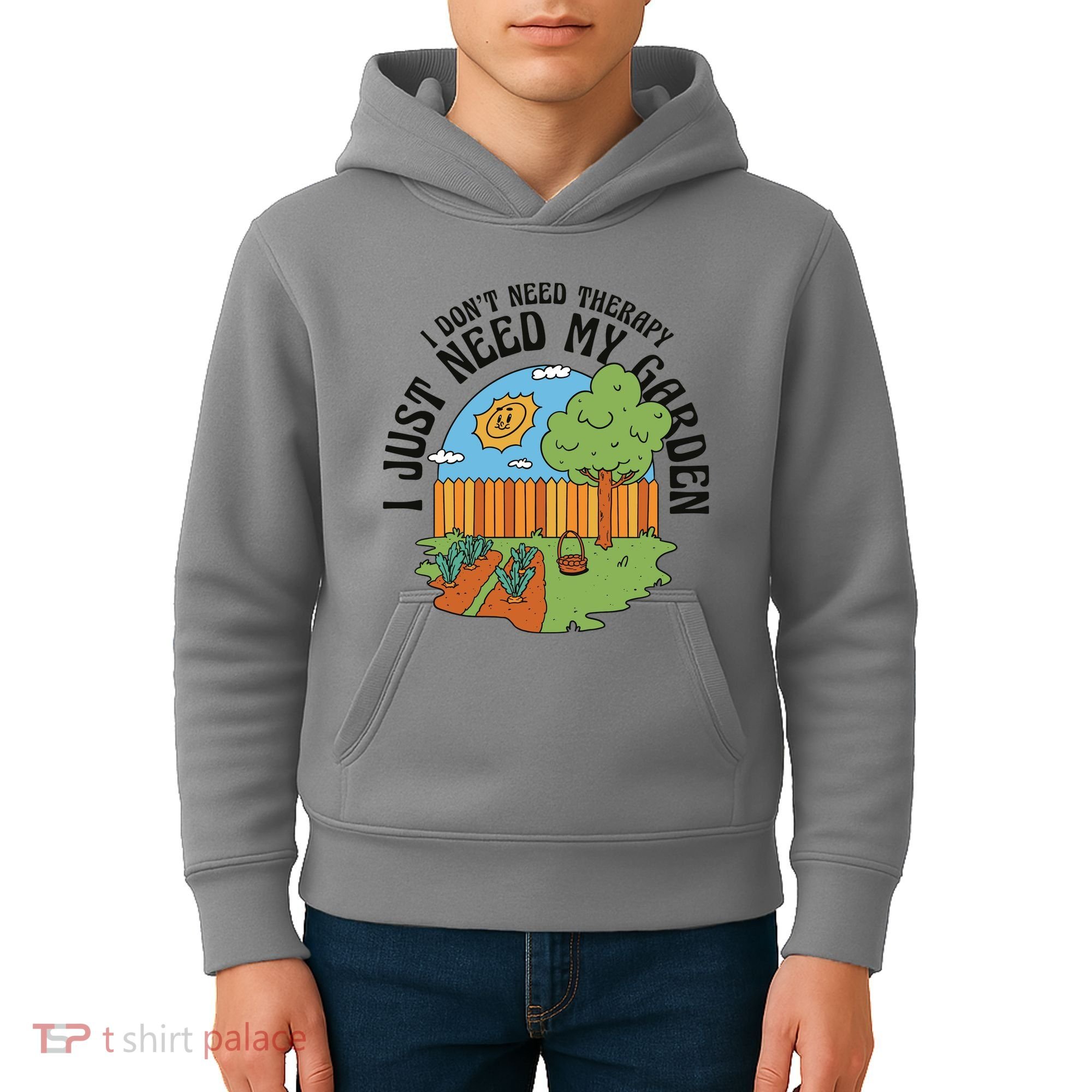 I Don't Need Therapy I Just Need My Garden Funny Kids Hoodie