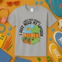 I Don't Need Therapy I Just Need My Garden Funny Kids T-Shirt thumb 3
