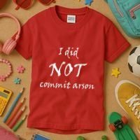 I Did Not Commit Arson Funny Quote Kids T-Shirt thumb 3
