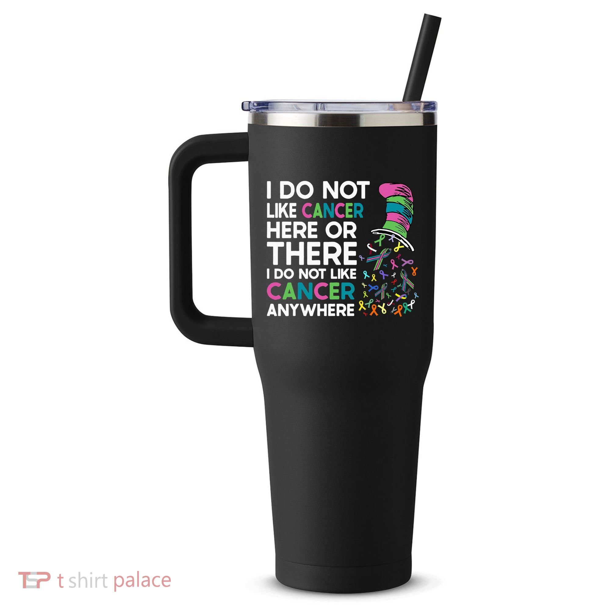 I Do Not Like Cancer Here Or There I Do Not Like Cancer 40oz Vacuum Insulated Stainless Steel Travel Tumbler