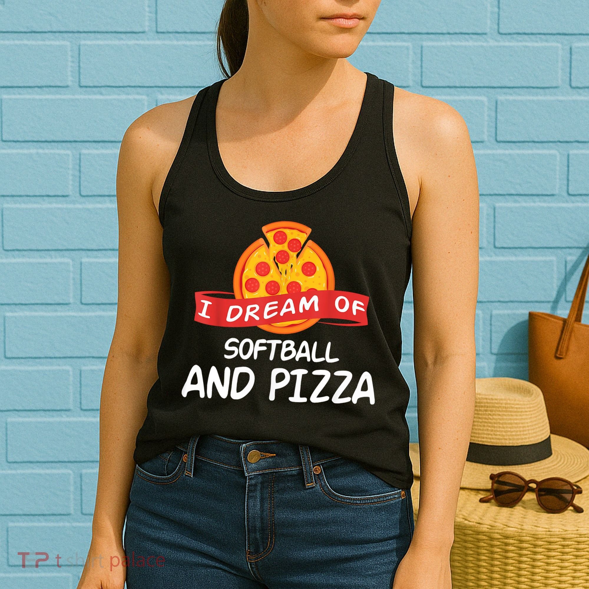 I Dream Of Softball And Pizza For Softball Players Women's Tank Top