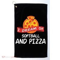 I Dream Of Softball And Pizza For Softball Players Golf Towel thumb 0