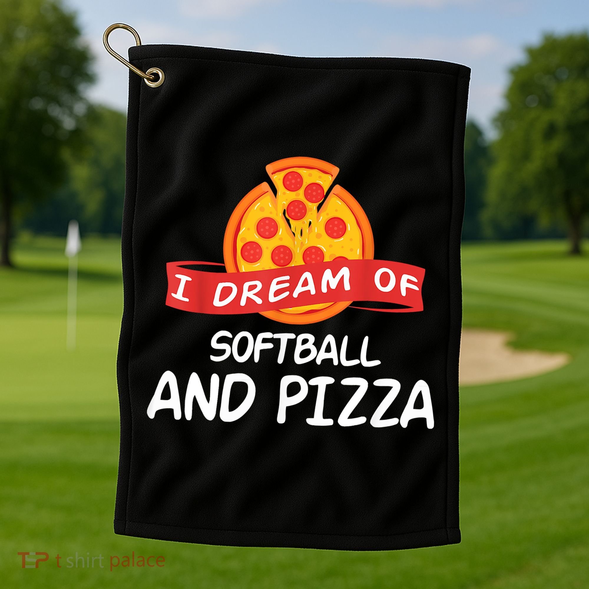 I Dream Of Softball And Pizza For Softball Players Golf Towel