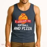 I Dream Of Softball And Pizza For Softball Players Tank Top thumb 3