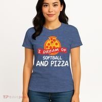 I Dream Of Softball And Pizza For Softball Players Women's T-Shirt thumb 4