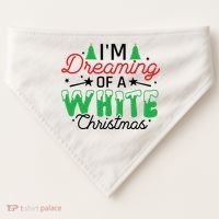 I'm Dreaming Of A White Christmas USA-Made Doggie Bandana thumb 0