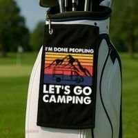 Im Done Peopling Lets Go Camping Vintage Camper Van Life Great Gift Golf Towel thumb 2