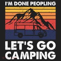 Im Done Peopling Lets Go Camping Vintage Camper Van Life Great Gift Golf Towel thumb 3