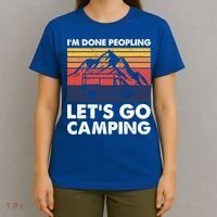 Im Done Peopling Lets Go Camping Vintage Camper Van Life Great Gift T-Shirt thumb 4