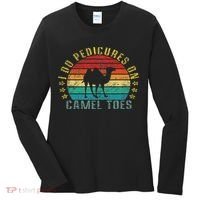 I Do Pedicures On Camel Toes Funny Retro Women's Long Sleeve Shirt thumb 0