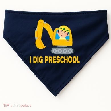 I Dig Preschool Bulldozer USA-Made Doggie Bandana