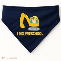 I Dig Preschool Bulldozer USA-Made Doggie Bandana thumb 0