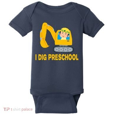 I Dig Preschool Bulldozer Baby Bodysuit
