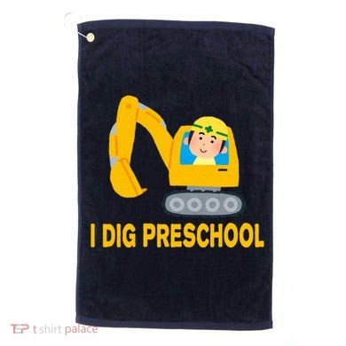 I Dig Preschool Bulldozer Golf Towel