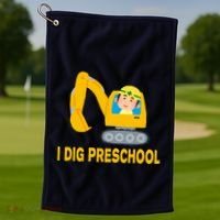 I Dig Preschool Bulldozer Golf Towel thumb 1
