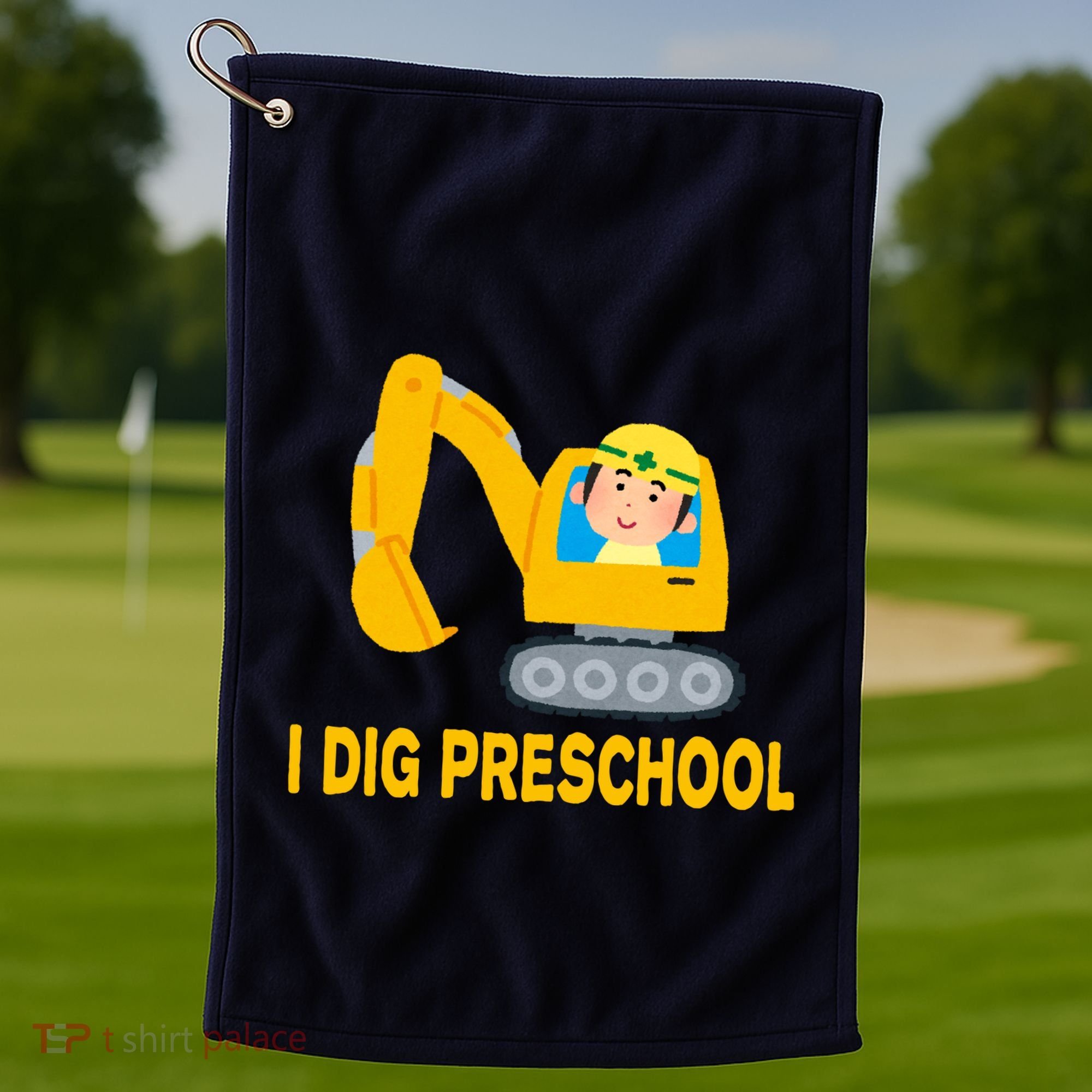 I Dig Preschool Bulldozer Golf Towel