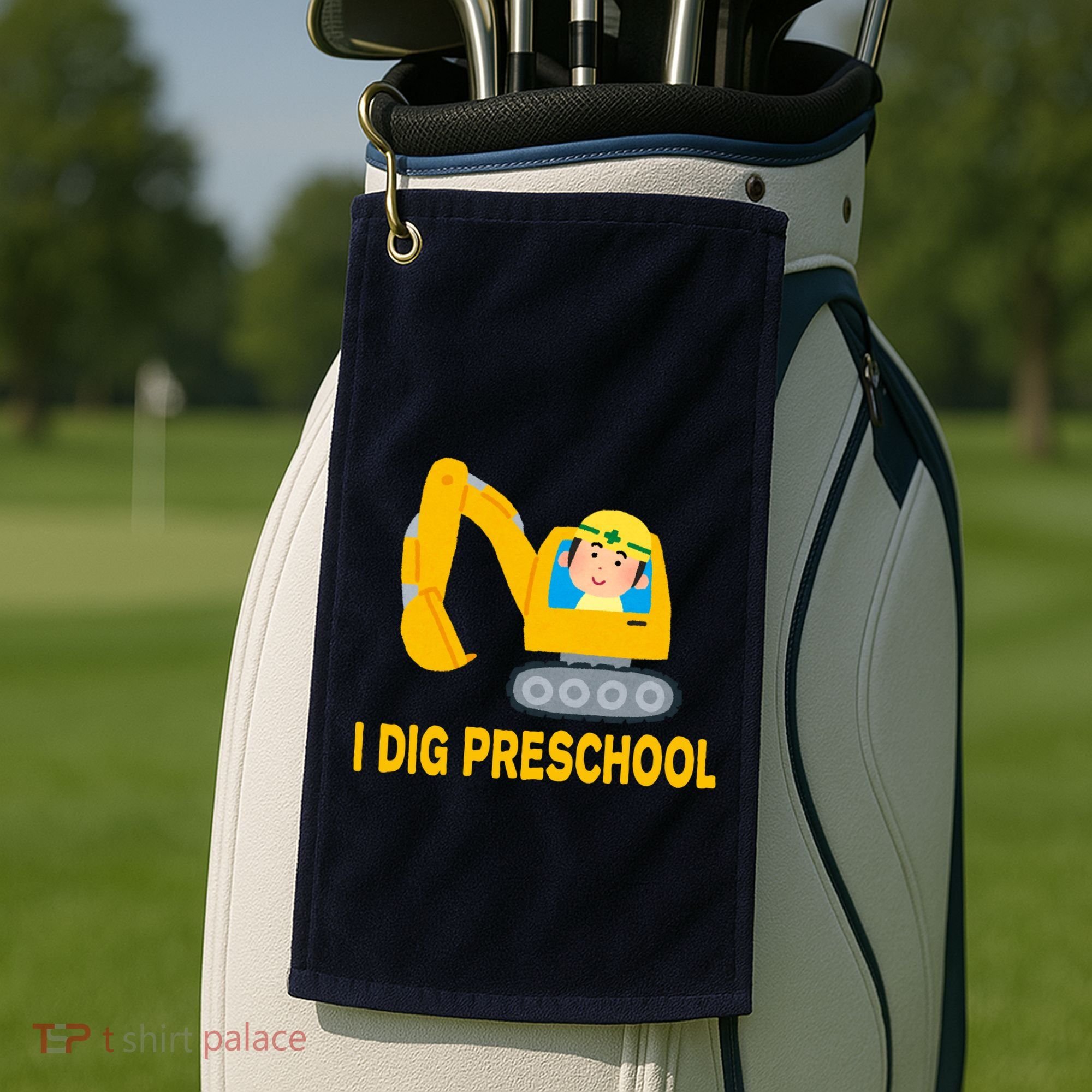 I Dig Preschool Bulldozer Golf Towel