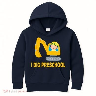 I Dig Preschool Bulldozer Kids Hoodie