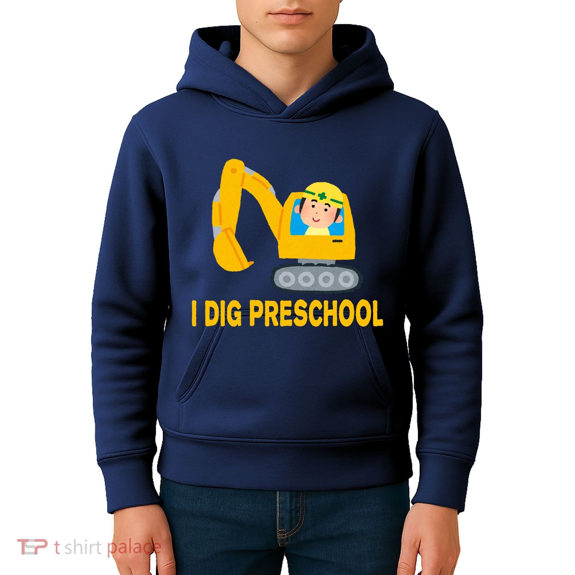 I Dig Preschool Bulldozer Kids Hoodie