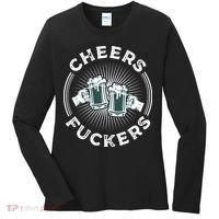 Irish Drinking Quote Cheers Fuckers Funny St Patricks Day Women's Long Sleeve Shirt thumb 0