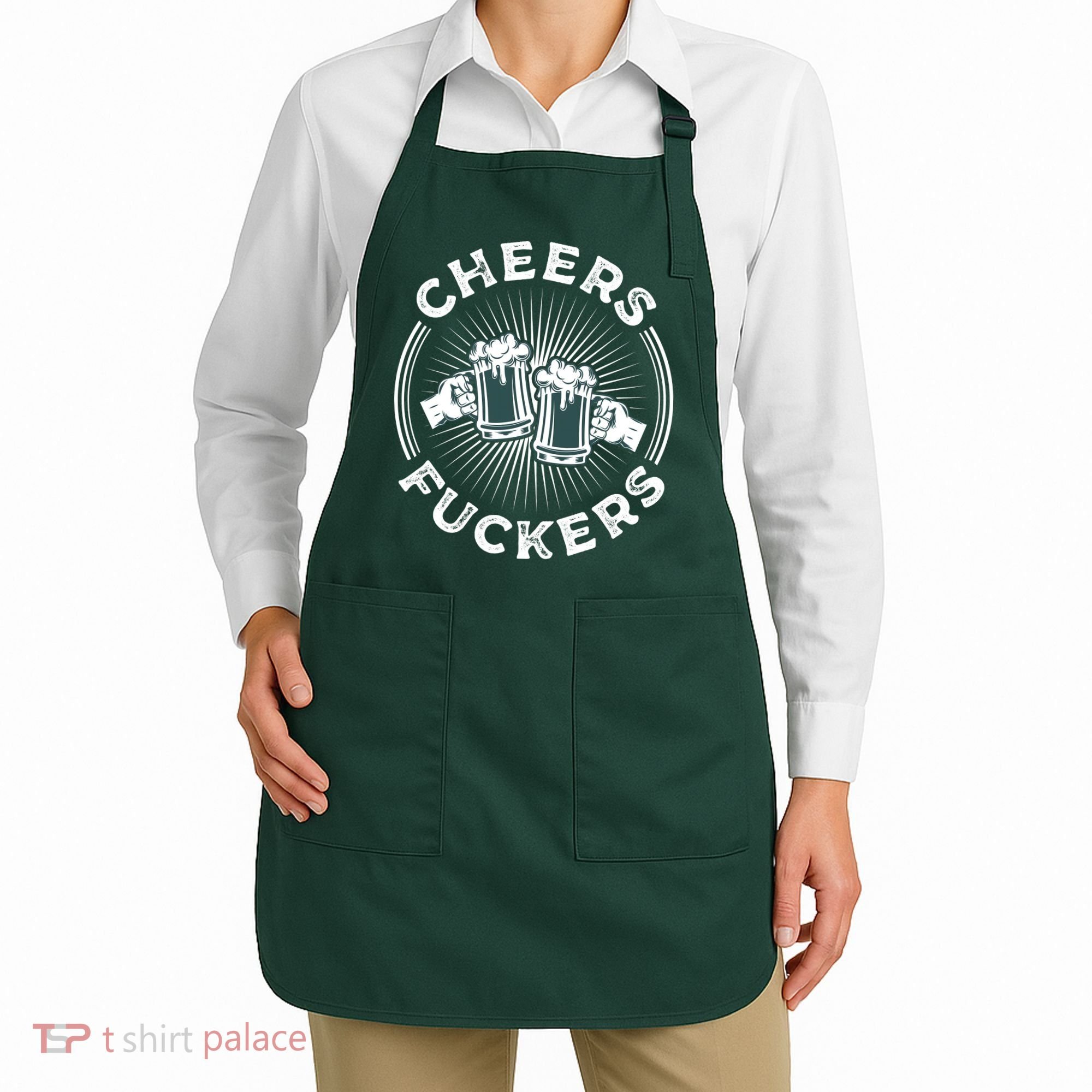 Irish Drinking Quote Cheers Fuckers Funny St Patricks Day Apron