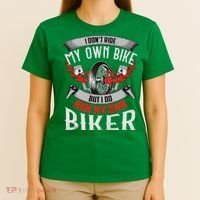 I Dont Ride My Own Bike Biker Chick Wife Red Motorcycle T-Shirt thumb 4