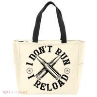 I DonT Run I Reload Gun Rights American Flag Patriots Back Tote Bag thumb 0