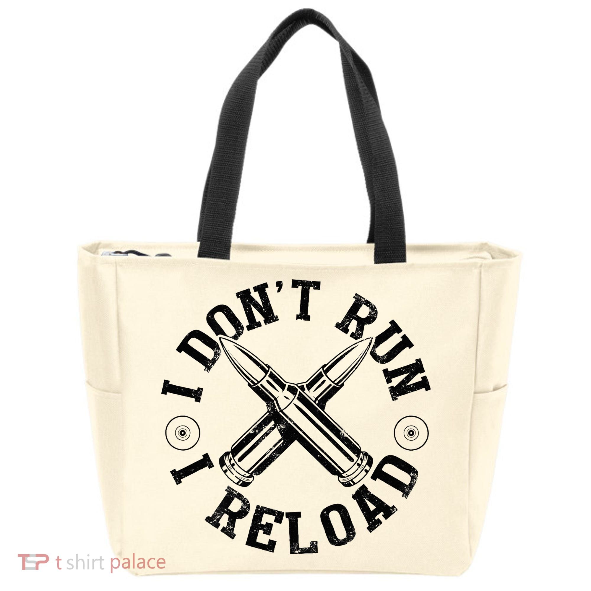 I DonT Run I Reload Gun Rights American Flag Patriots Back Tote Bag