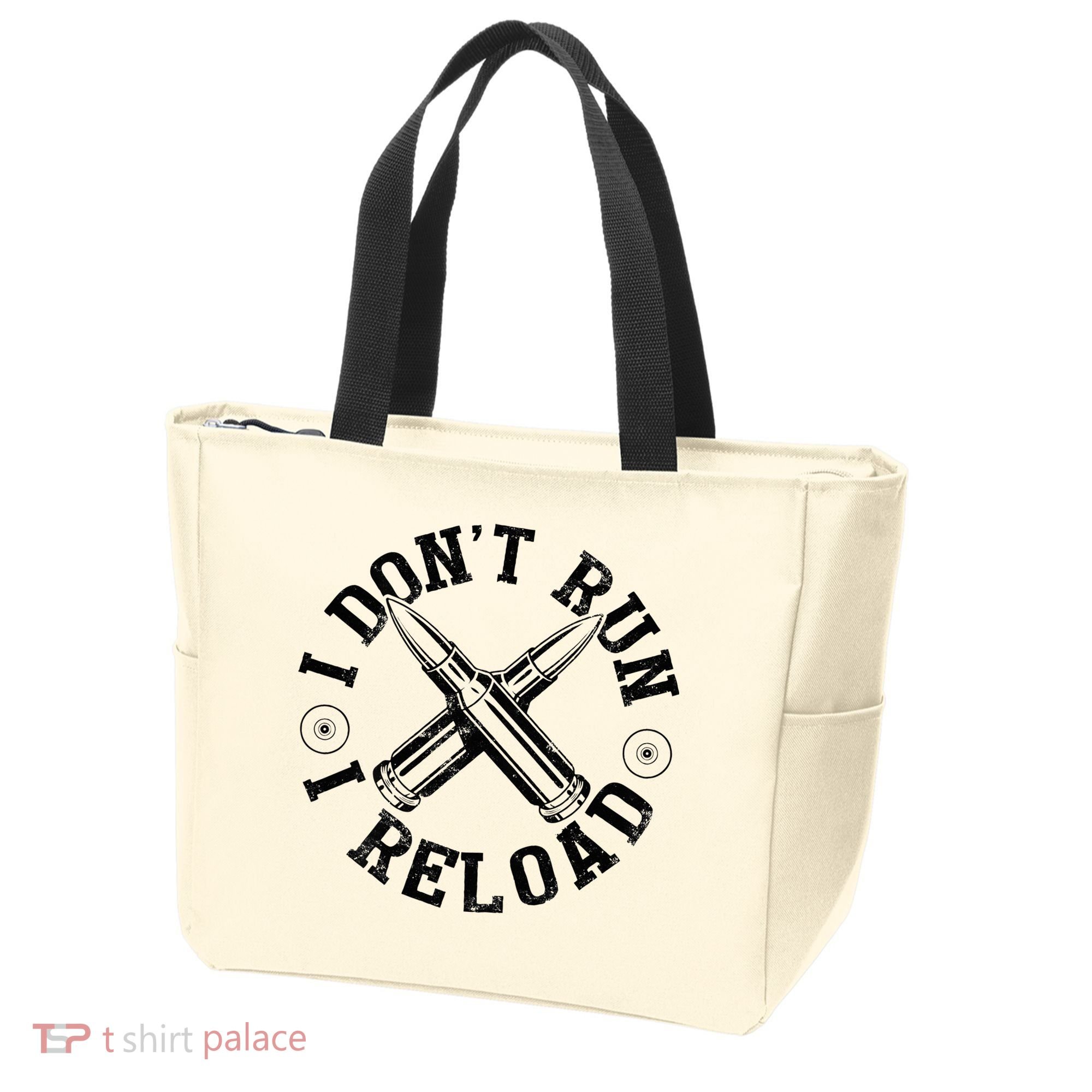 I DonT Run I Reload Gun Rights American Flag Patriots Back Tote Bag