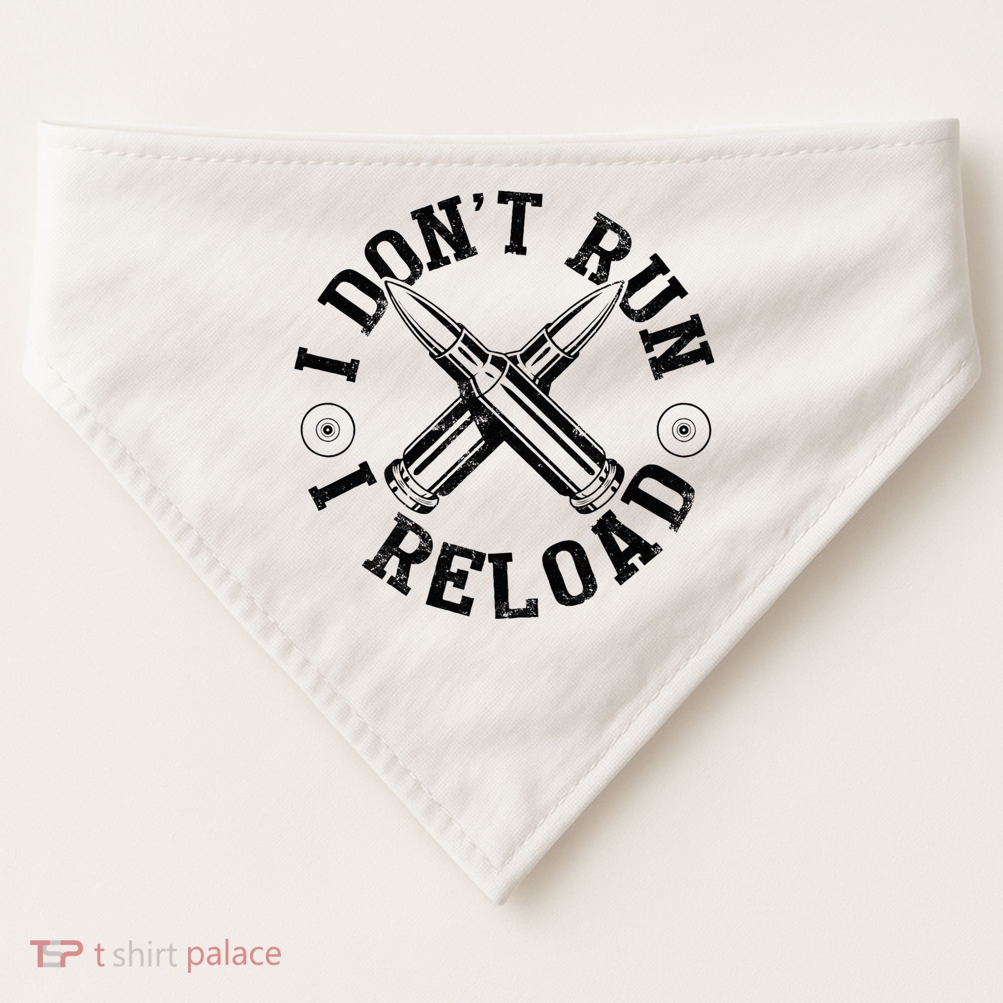 I DonT Run I Reload Gun Rights American Flag Patriots Back USA-Made Doggie Bandana