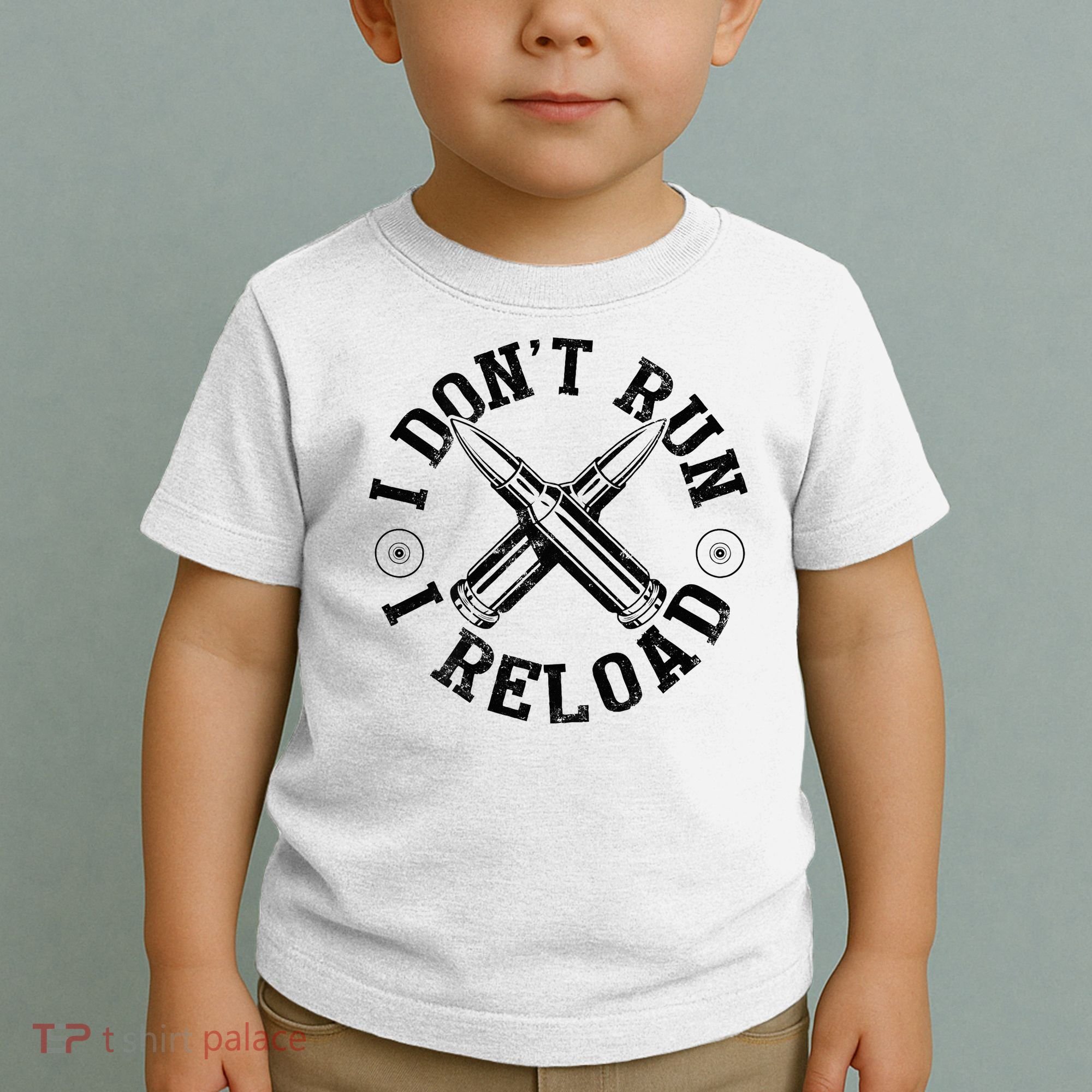 I DonT Run I Reload Gun Rights American Flag Patriots Back Toddler T-Shirt
