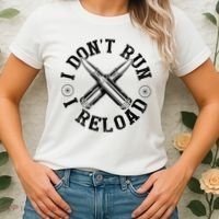 I DonT Run I Reload Gun Rights American Flag Patriots Back Women's T-Shirt thumb 2