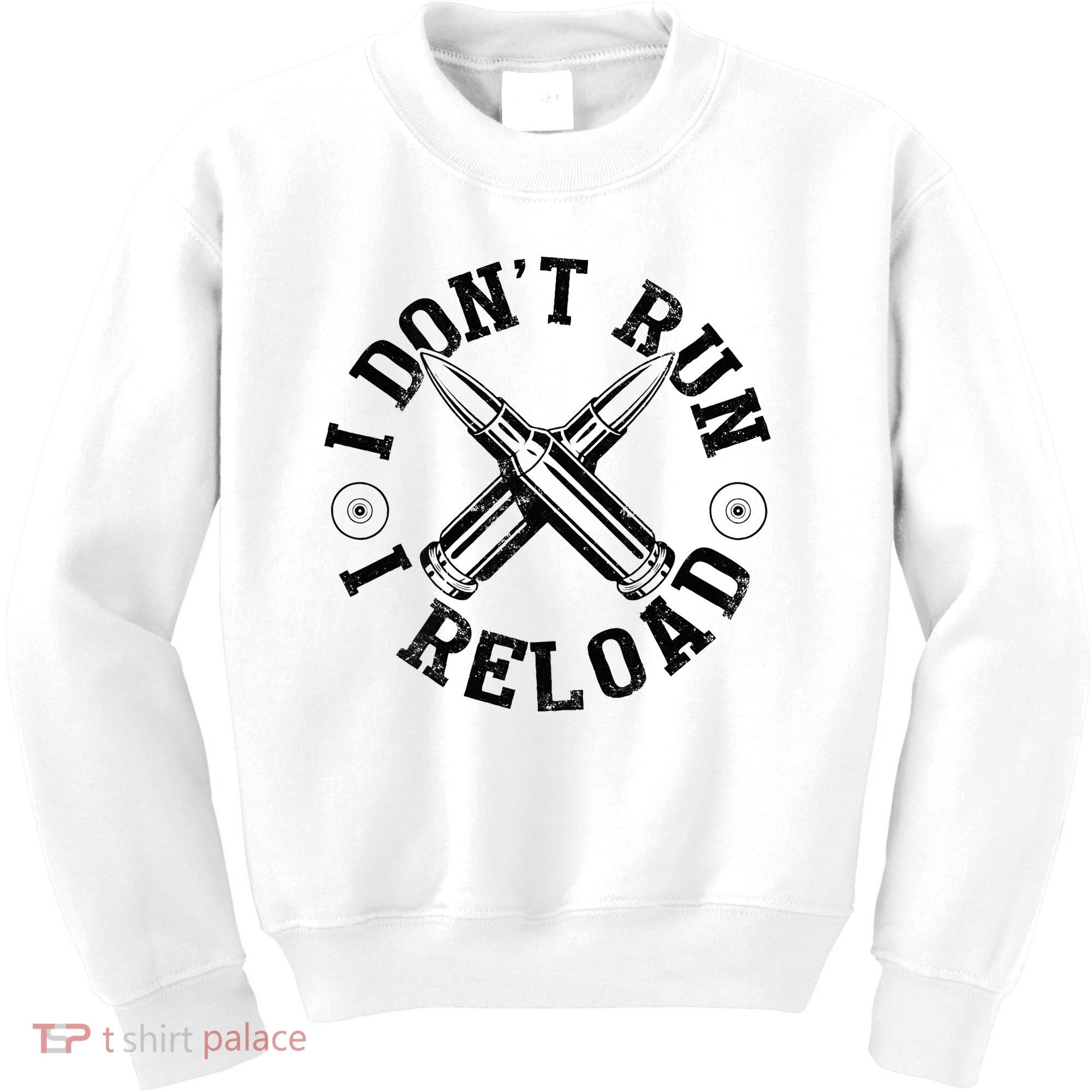 I DonT Run I Reload Gun Rights American Flag Patriots Back Kids Sweatshirt