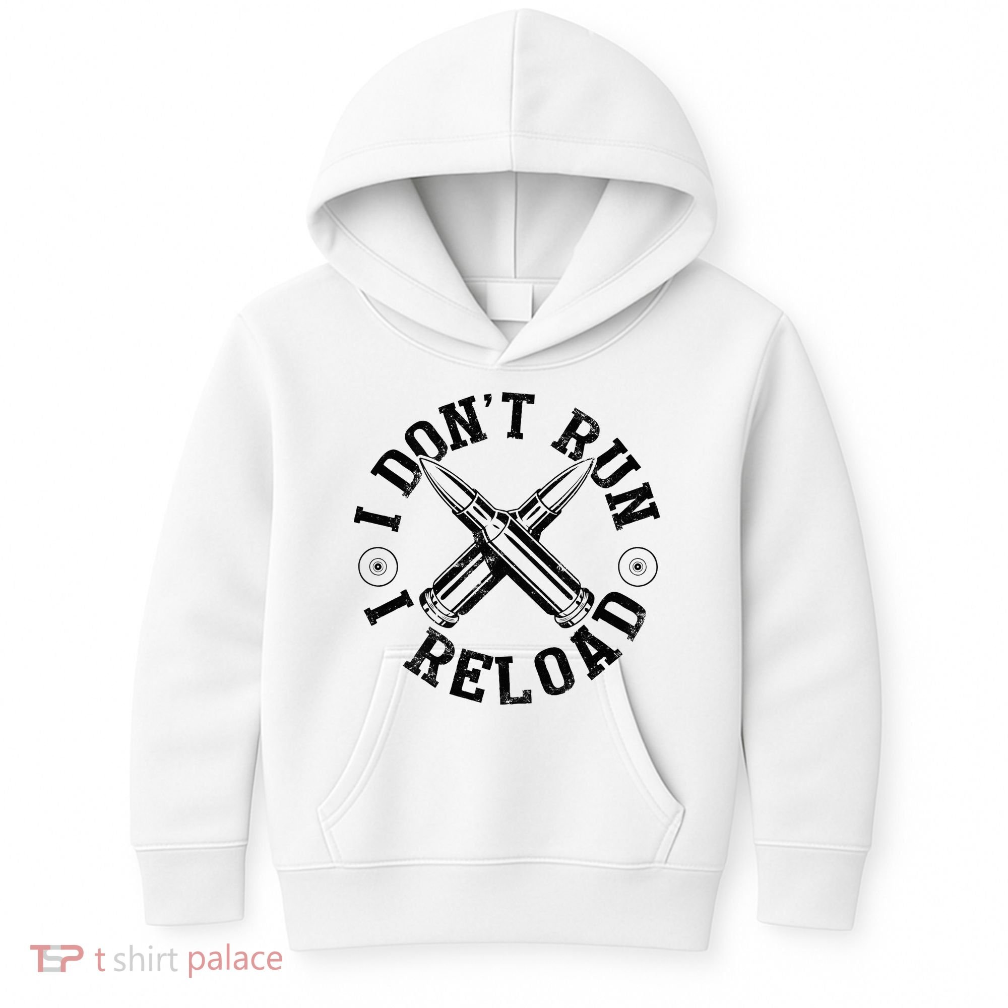 I DonT Run I Reload Gun Rights American Flag Patriots Back Kids Hoodie