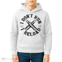 I DonT Run I Reload Gun Rights American Flag Patriots Back Kids Hoodie thumb 4